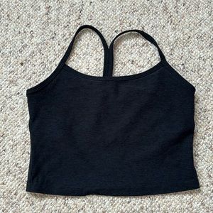 Beyond Yoga Spacedye Slim Racerback Cropped Tank Black Size Small
